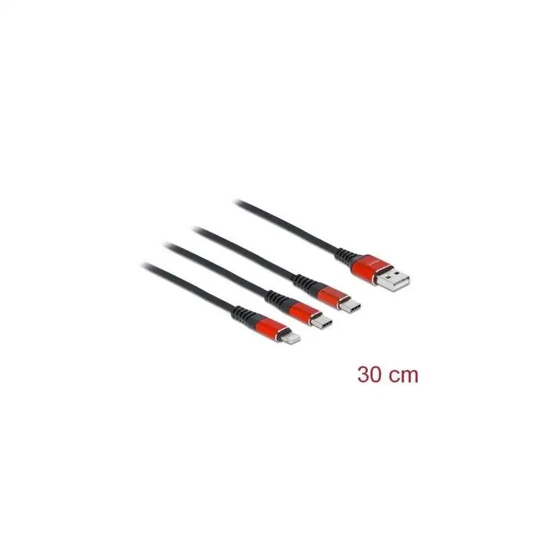 DELOCK USB Ladekabel 3 in 1 - 0,3m