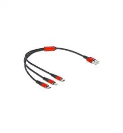DELOCK USB Ladekabel 3 in 1 - 0,3m