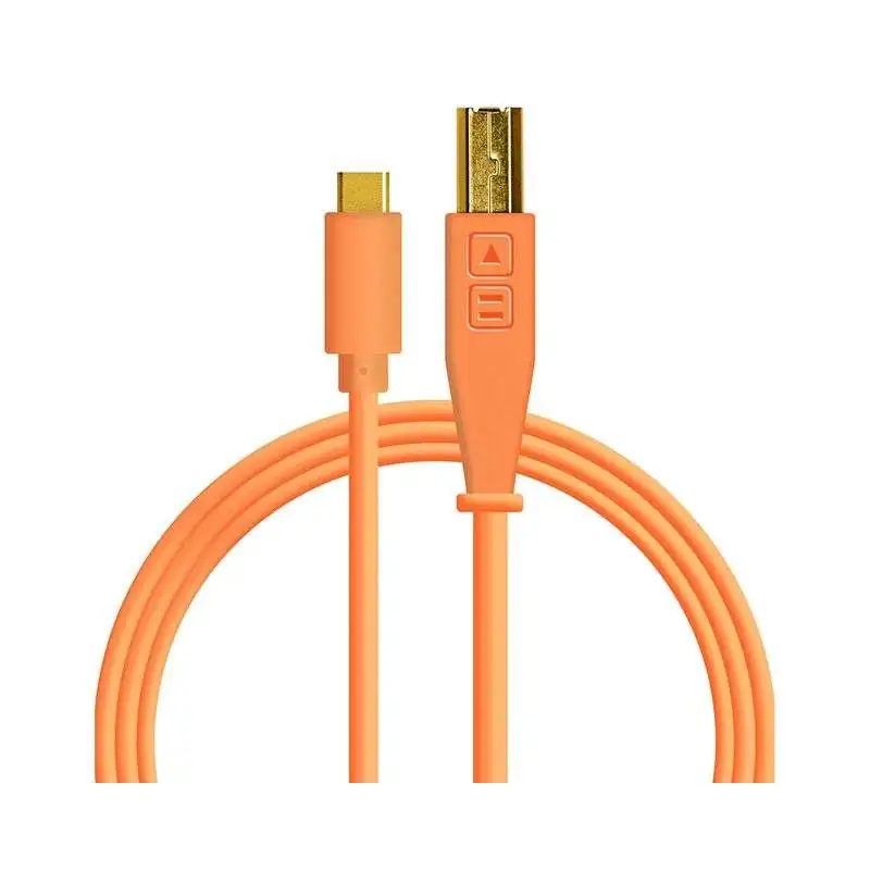 DJ TECHTOOLS USB-C/USB-B Chroma Cable (Neon Orange)