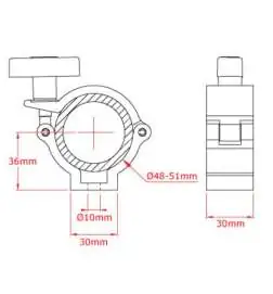 Doughty T5812201 Half Coupler Super Lightweight, black