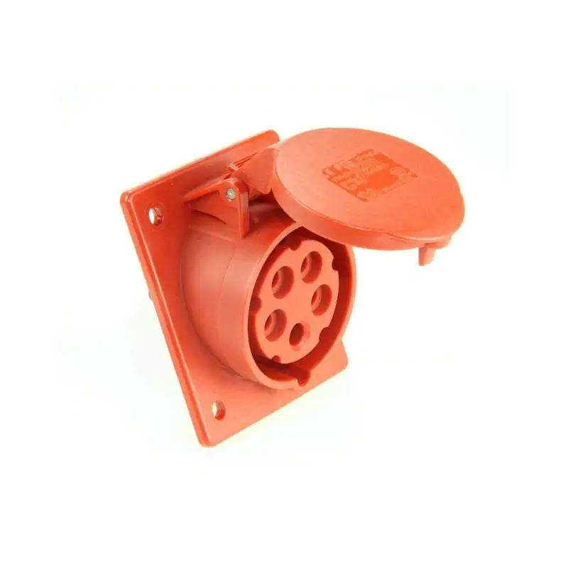 PCE Flanged Socket Sloping CEE 32A 5pin Turbo Twist, red PCE Flanged Socket Sloping CEE 32A 5pin Turbo Twist, red