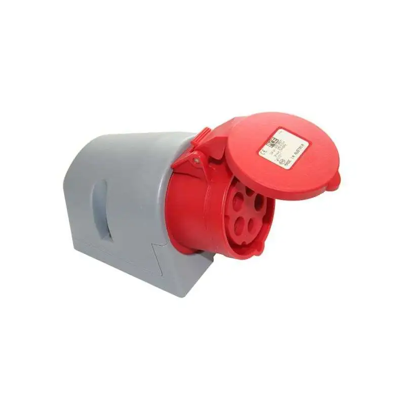PCE Wall socket CEE 16A 5pin Turbo Twist, red PCE Wall socket CEE 16A 5pin Turbo Twist, red