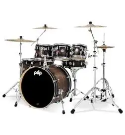 PDP Concept Maple CM7 Shell Set Satin Charocal Burst