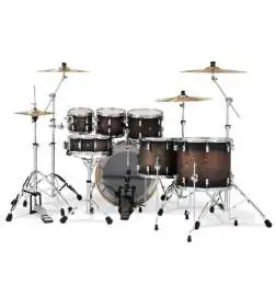 PDP Concept Maple CM7 Shell Set Satin Charocal Burst