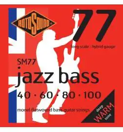 Rotosound RotosoundCordes basse,4er, 40-100,Flat
