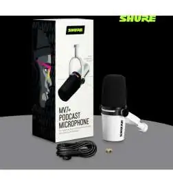 Shure MV7 White Microphone dynamique