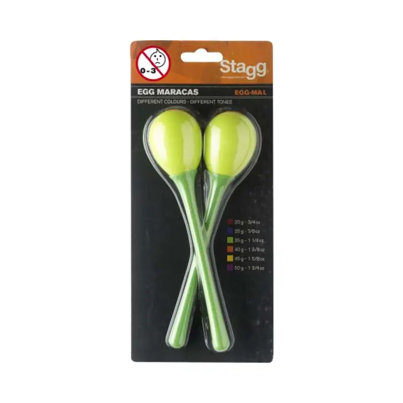 Stagg Maracas EGG-MA L, Green, Long Handled