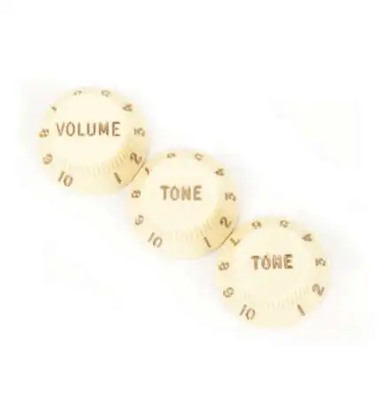 Fender Strat Knob Set. Vol. Tone Tone parchment