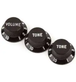 Fender Strat Knob Set Aged Black