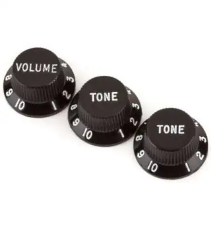 Fender Strat Knob Set Aged Black