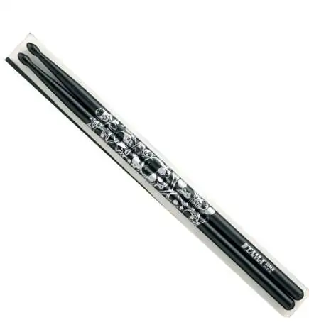 Tama 7A Sticks O7A-S-BS Skull , Schwarz, silberner Druck