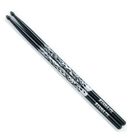 Tama Rhythmic Fire Sticks O7A-F-BS, schwarz mit silbernem Muster