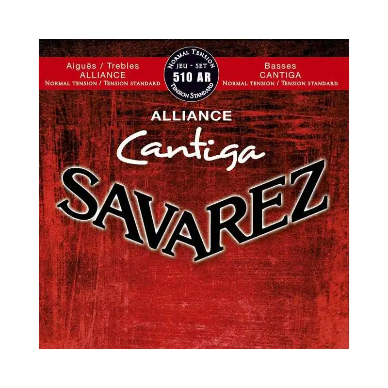 Savarez Cantiga 510 AR normal tension Nylon, Bässe versilbert Savarez Cantiga 510 AR normal tension Nylon, Bässe versilbert