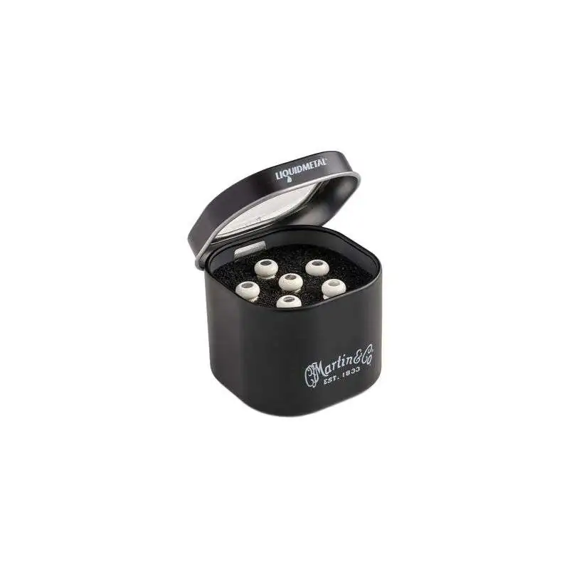 Martin Guitars Liquidmetal Bridge Pin Set Bone & Pearl Dot